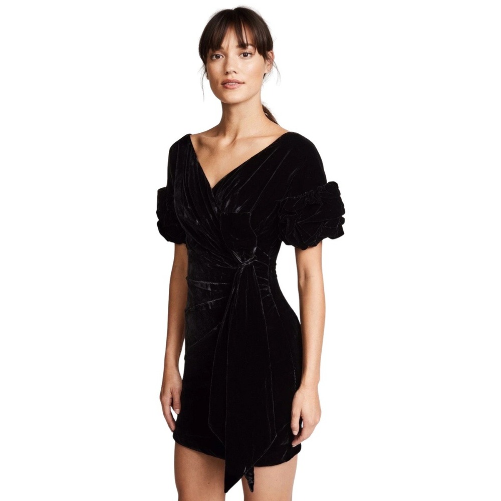 Fame and Partners Free People Dress Womens‎ 0 Caroline Velvet Ruched Draped Mini